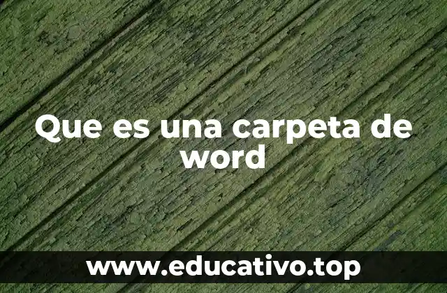 Que es una carpeta de word