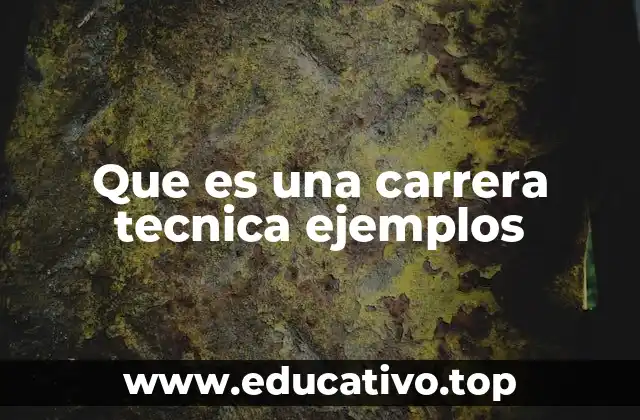 Que es una carrera tecnica ejemplos