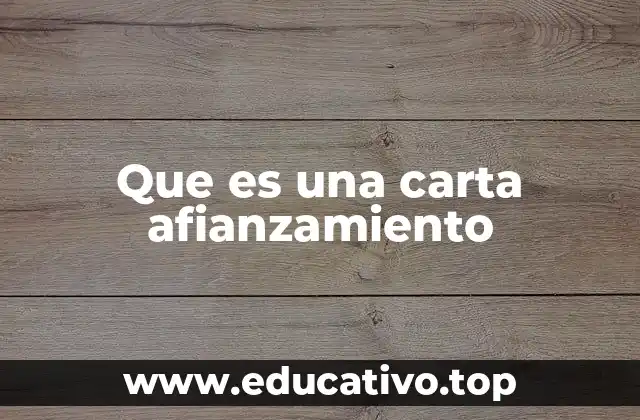 Que es una carta afianzamiento