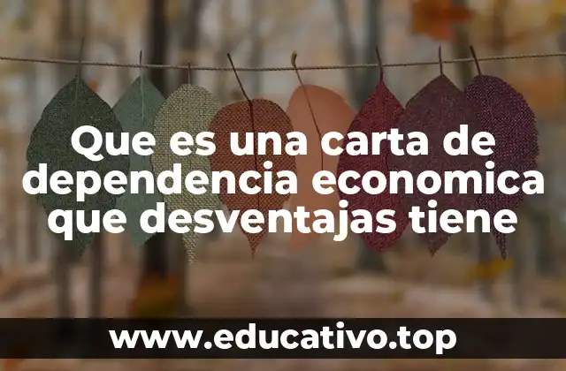 Que es una carta de dependencia economica que desventajas tiene