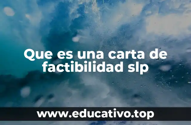 Que es una carta de factibilidad slp