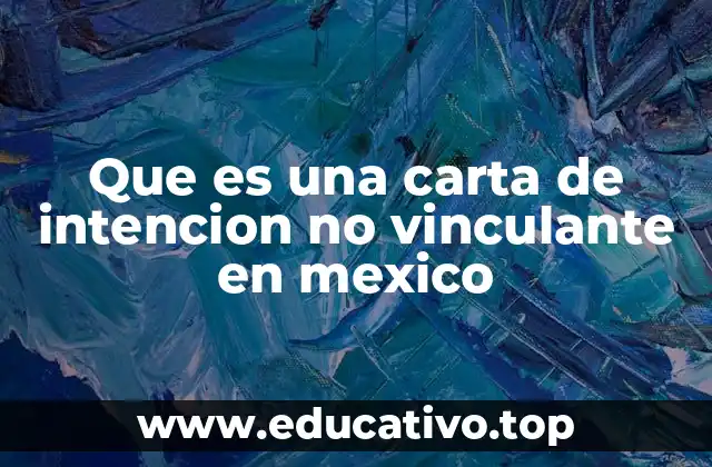 Que es una carta de intencion no vinculante en mexico