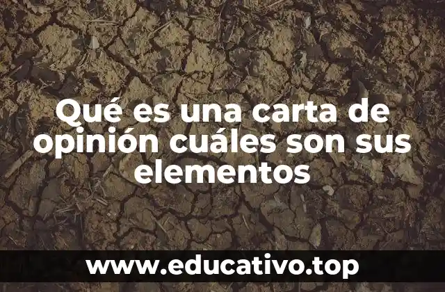 Qué es una carta de opinión cuáles son sus elementos