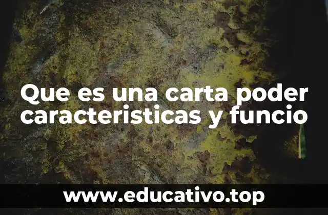 Que es una carta poder caracteristicas y funcio