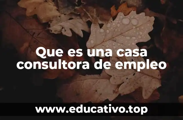 Que es una casa consultora de empleo