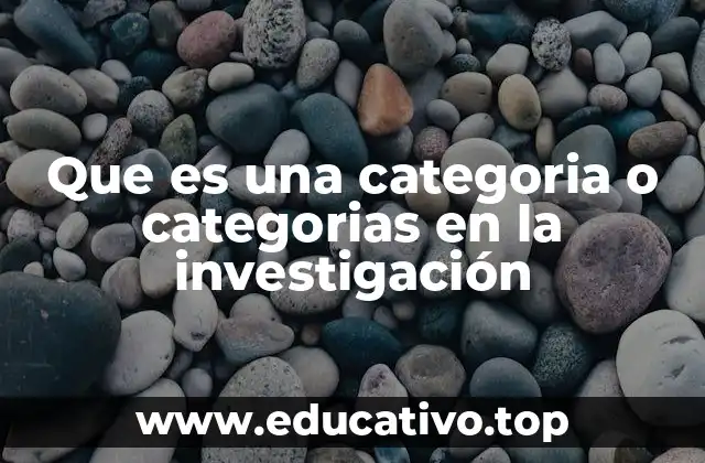 Que es una categoria o categorias en la investigación