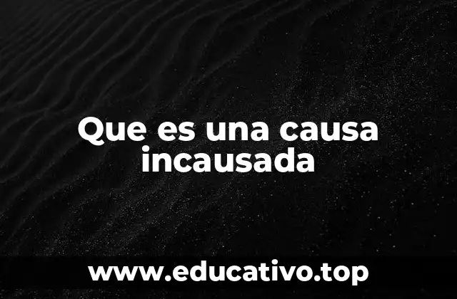 Que es una causa incausada