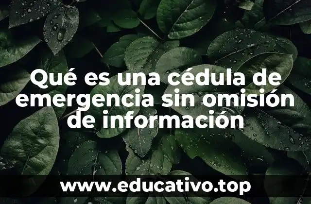Qué es una cédula de emergencia sin omisión de información