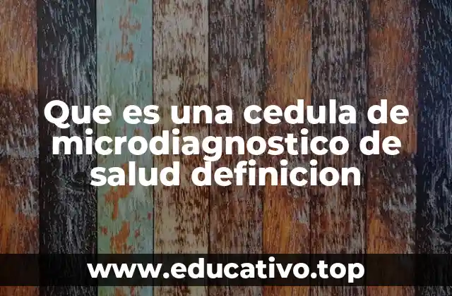 Que es una cedula de microdiagnostico de salud definicion