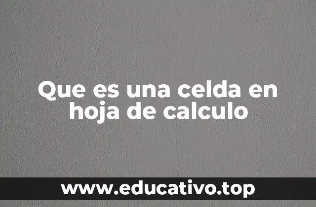 Que es una celda en hoja de calculo