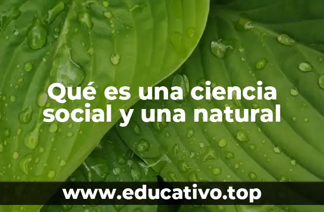 Qué es una ciencia social y una natural