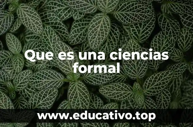 Que es una ciencias formal