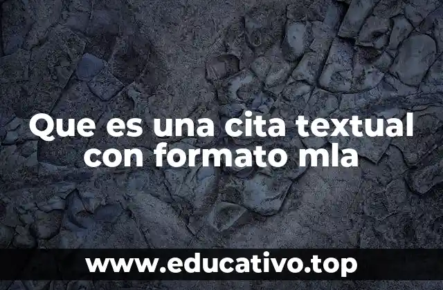Que es una cita textual con formato mla