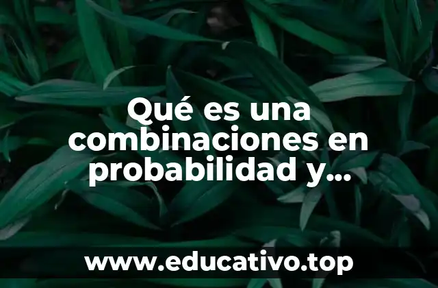 Qué es una combinaciones en probabilidad y estadística ejemplos