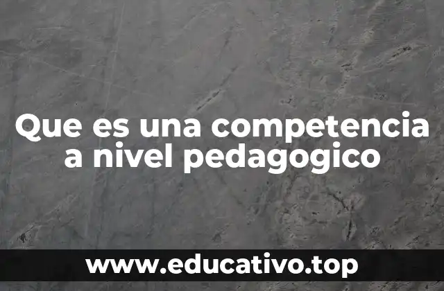 Que es una competencia a nivel pedagogico