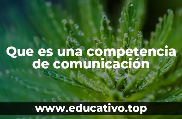 Que es una competencia de comunicación