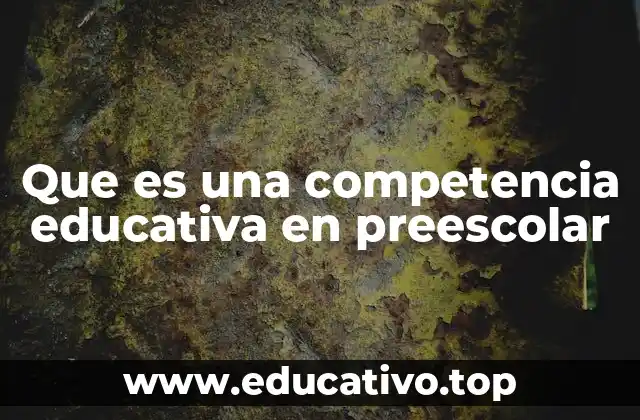 Que es una competencia educativa en preescolar