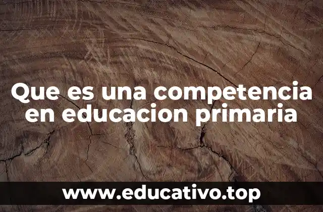 Que es una competencia en educacion primaria