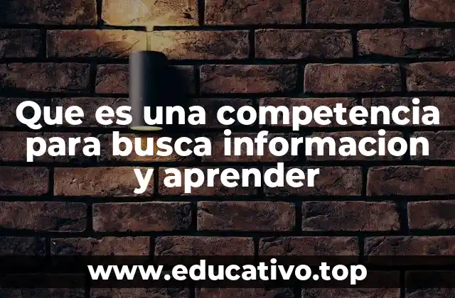 Que es una competencia para busca informacion y aprender