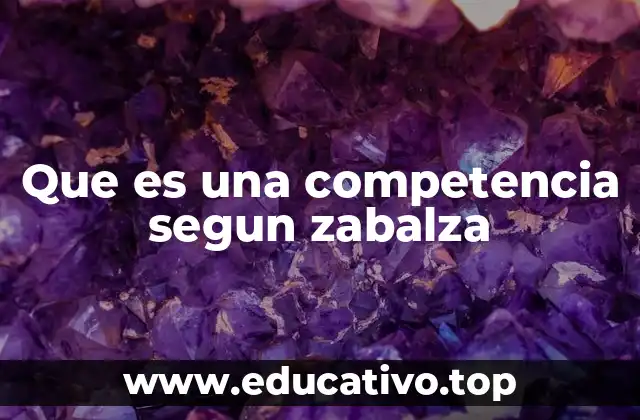 Que es una competencia segun zabalza