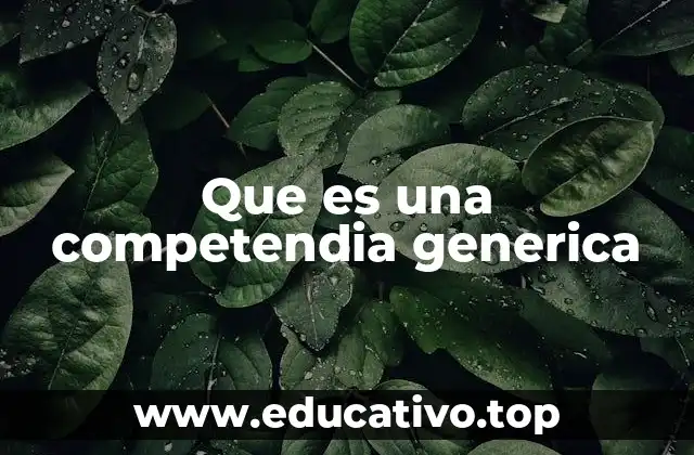 Que es una competendia generica