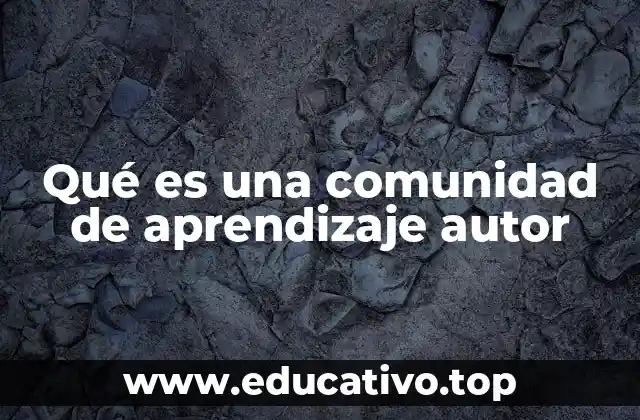Qué es una comunidad de aprendizaje autor