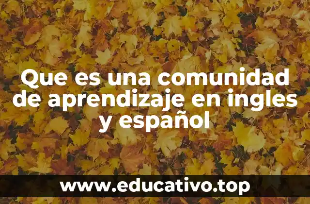 Que es una comunidad de aprendizaje en ingles y español