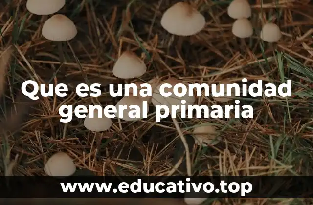 Que es una comunidad general primaria