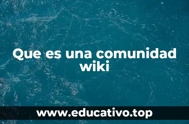 Que es una comunidad wiki
