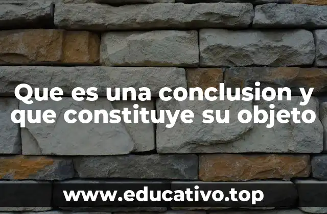 Que es una conclusion y que constituye su objeto