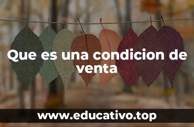 Que es una condicion de venta