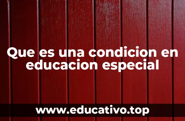 Que es una condicion en educacion especial
