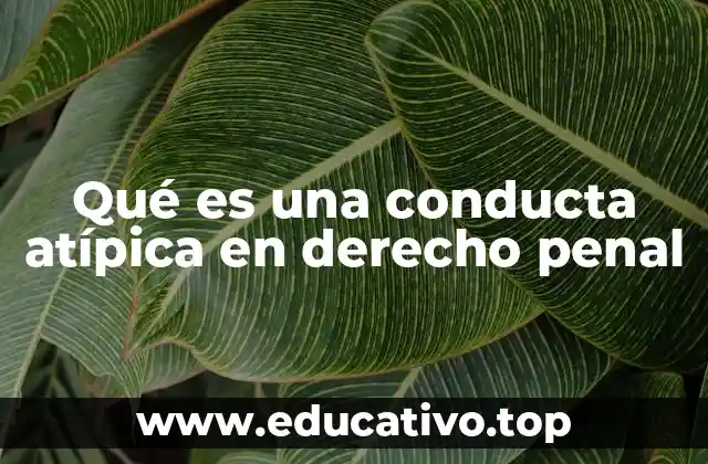 Qué es una conducta atípica en derecho penal