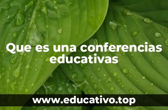 Que es una conferencias educativas