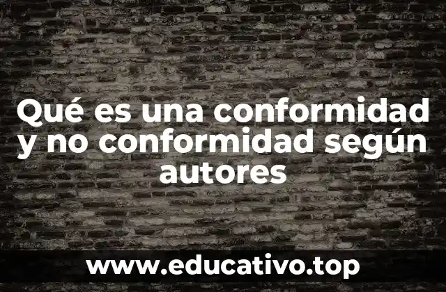 Qué es una conformidad y no conformidad según autores