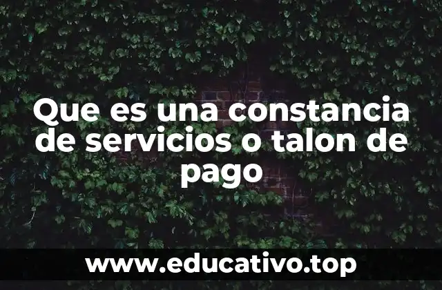 Que es una constancia de servicios o talon de pago