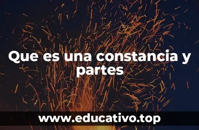 Que es una constancia y partes