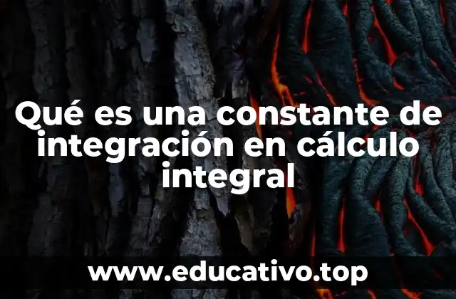 Qué es una constante de integración en cálculo integral