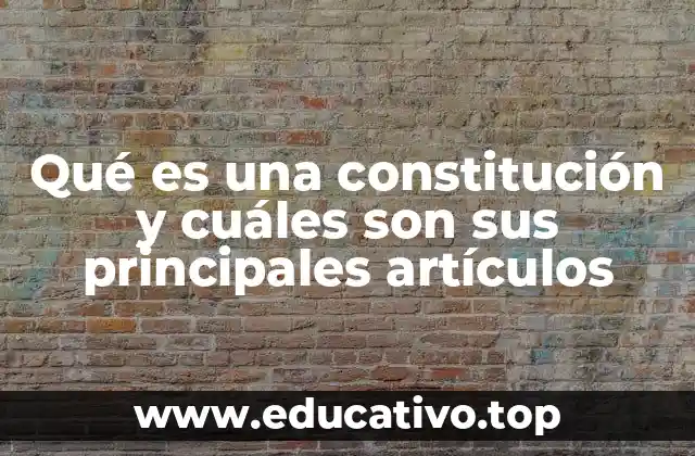Qué es una constitución y cuáles son sus principales artículos