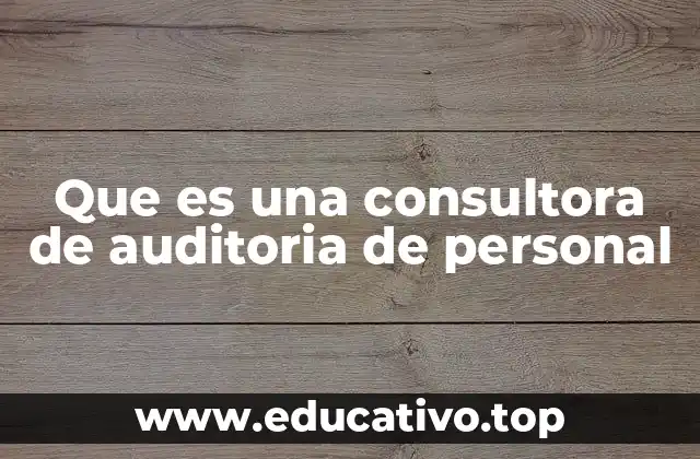 Que es una consultora de auditoria de personal