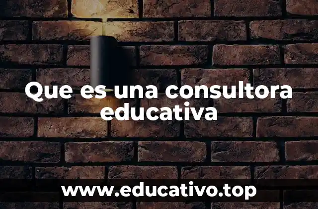 Que es una consultora educativa