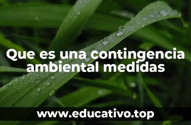 Que es una contingencia ambiental medidas