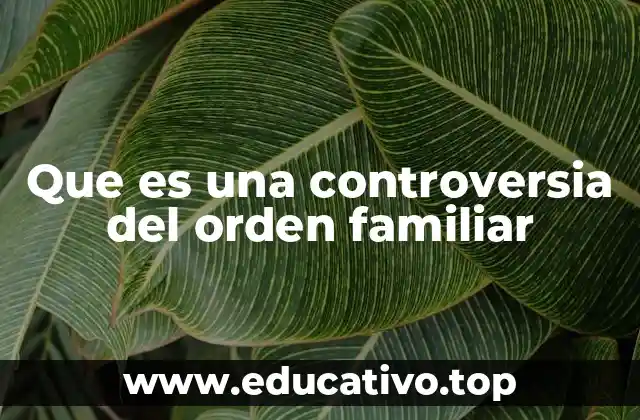 Que es una controversia del orden familiar