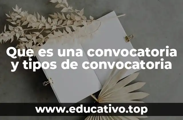 Que es una convocatoria y tipos de convocatoria