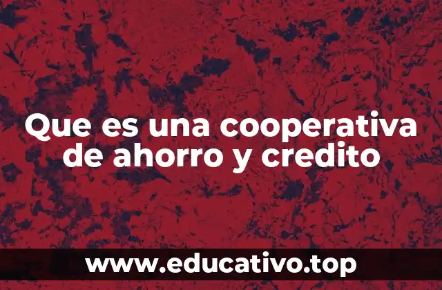 Que es una cooperativa de ahorro y credito