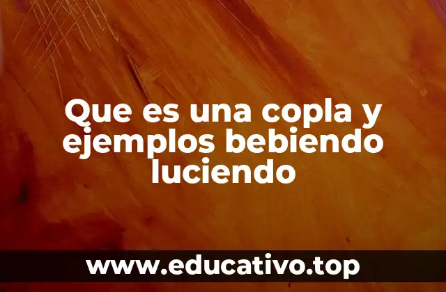 Que es una copla y ejemplos bebiendo luciendo