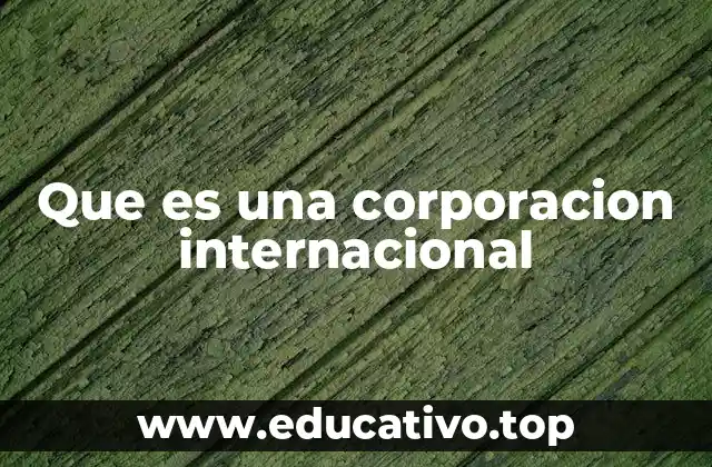 Que es una corporacion internacional