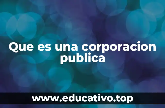 Que es una corporacion publica