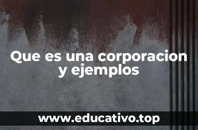 Que es una corporacion y ejemplos