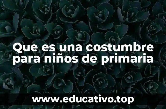 Que es una costumbre para niños de primaria
